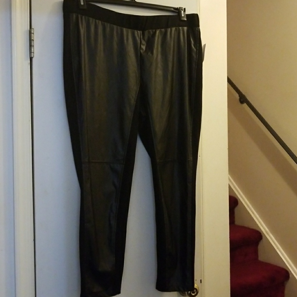 Modamix faux leather front pants